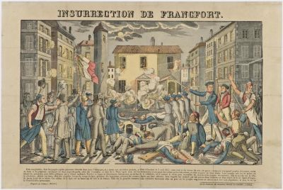 Insurrection de Francfort, Grafik zum Frankfurter Wachensturm, Frankreich 1833