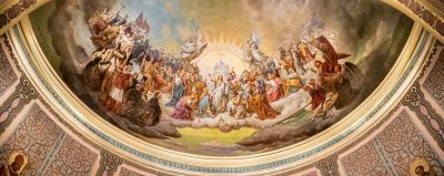The Triumph of the Risen Lord, 1895. Halbkuppelgemälde des Altarraums, St. Stanislaus Kostka Parish, Chicago