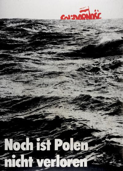 Klaus Staeck „Noch ist Polen nicht verloren“ - Plakat tytułowy teczki o tym samym tytule, 1982. 