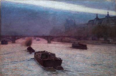 Ill. 15: Evening on the Seine, 1893 - Aleksander Gierymski (1850-1901): Evening on the Seine, 1893.
