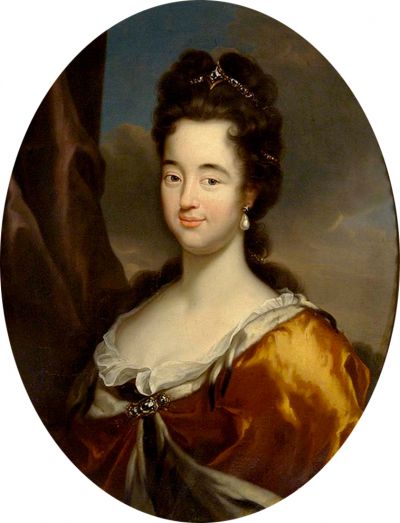 Luise Charlotte Radziwill, um 1690-95 - Jan Frans van Douven (1656-1727): Porträt Luise Charlotte Radziwill, um 1690-95. Öl auf Leinwand, Italienischer Staatsbesitz, Villa del Poggio Imperiale, Florenz 