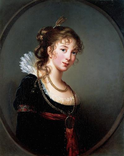 Księżna Luiza Radziwiłł, z domu Luise von Preußen, 1801 - Élisabeth Vigée-Lebrun (ur. 1755, zm. 1842), Księżna Luiza Radziwiłł, z domu Luise von Preußen (ur. 1770, zm. 1836, od 1796 roku żona Antoniego Henryka Radziwiłła), 1801, olej na płótnie, 80,5 x 64 cm, własność prywatna. 