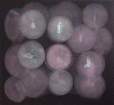 Dominik Lejman, Bubblewrap, 2014 - Dominik Lejman, Bubblewrap, 2014, akryl na płótnie, wideo projekcja 