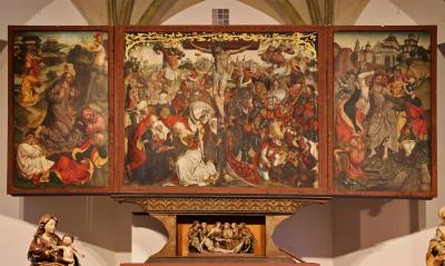 Abb. 20: Hochaltar der Franziskanerkirche, 1492 - Hochaltar der ehem. Franziskanerkirche St. Antonius zu München (1802/03 abgerissen), 1492