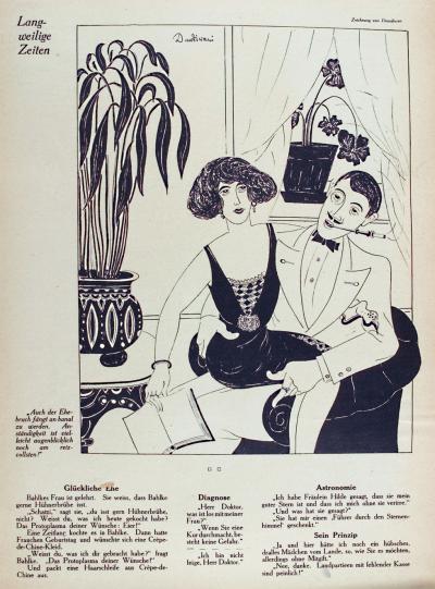Zdj. nr 24: Nudne czasy, 1927 - Nudne czasy (Langweilige Zeiten), [w:] „Ulk. Wochenschrift des Berliner Tageblatts“, rocznik 56, nr 14, z 08.04.1927 r., s. 107.