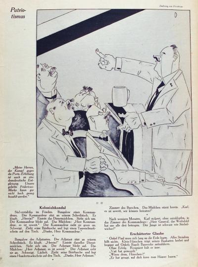 Abb. 26: Patriotismus, 1927 - Patriotismus. In: Ulk. Wochenschrift des Berliner Tageblatts, 56. Jahrgang, Nr. 18, 6.5.1927, Seite 134