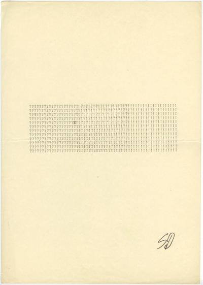 Stanisław Dróżdż, Untitled (Uncertainty-Hesitation-Certainty), 1967 - Stanisław Dróżdż, Untitled (Uncertainty-Hesitation-Certainty), 1967, from the series A4. Typoscript auf Papier, 30 x 21 cm 