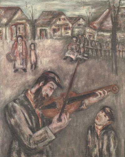 Fig. 5: Fiddler in the Shtetl, ca. 1925 - Fiddler in the Shtetl, ca. 1925 Oil on canvas, 90 x 71 cm, Frans Hals Museum, Haarlem