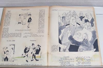 Abb. 5: Drei Karikaturen, 1926 - Sammelband der Zeitschrift Ulk mit drei Karikaturen von Kirszenbaum 