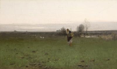 Roman Kochanowski, Landschaft bei Krakau - Roman Kochanowski, Landschaft bei Krakau, 1886, Öl auf Leinen, 33 x 54,7 cm