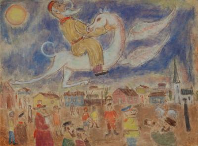 Fig. 59: The Prophet Elijah, ca. 1954 - The Prophet Elijah, ca. 1954. Watercolour, 75 x 95 cm, owned by the family