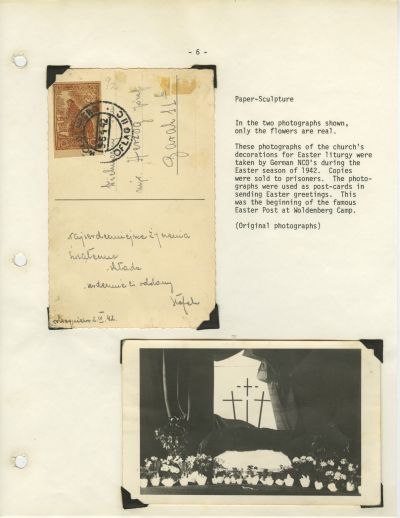 Seite 6 (mit der Rückseite der Postkarte) - Franciszek Herzog, „Religion: The Bulwark of POW´s. Religious Artwork in Woldenberg; the polish POW´s Camp in Germany 1940–1945” 