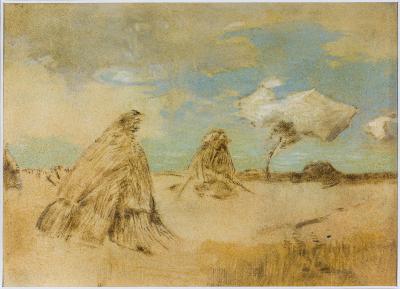 Roman Kochanowski, Stogi - Roman Kochanowski, Stogi, 1896, olej, papier, 15 x 23 cm