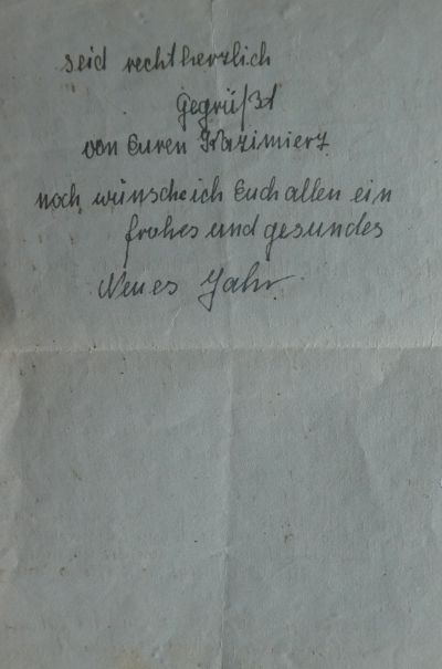 Letter from Kazimierz Wojciechowski to the Schnell family dated 29.12.47, page 2 - Letter from Kazimierz Wojciechowski to the Schnell family dated 29.12.47, page 2 