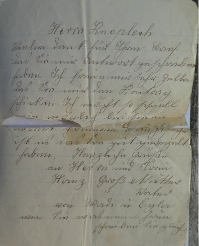 Letter from Wladyslawa Kuźniak and Cecylia Kuźniak to Mr Boos dated 6.03.1939, page 3 - Letter from Wladyslawa Kuźniak and Cecylia Kuźniak to Mr Boos dated 6.03.1939, page 3 