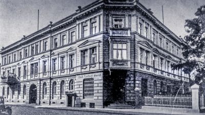 Bank Słowiański w budynku Domu Polskiego, ok. 1937 r. - Bank Słowiański w budynku Domu Polskiego, ok. 1937 r. 