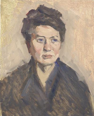 Portret Marii Abramowicz - Portret Marii Abramowicz, ok.1948, olej na kartonie, 38,1 x 47,3 cm. 