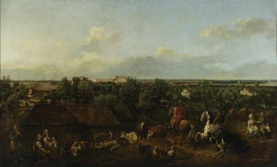 Canaletto: Ujazdów, nach 1775 - Bernardo Bellotto gen. Canaletto: Ansicht von Ujazdów und Łazienki. 