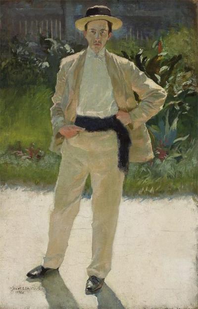Porträt des Malers Stanisław Czajkowski - Porträt des Malers Stanisław Czajkowski, Bruder des Künstlers, Krakau oder München 1898, Öl auf Leinwand, 90,5 x 59,5 cm, 