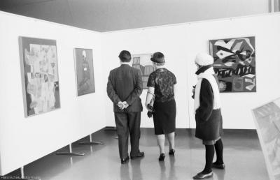 A look inside the exhibition, including works by Maria Jarema - A look inside the exhibition, including works by Maria Jarema (1908-1958) and Jerzy Nowosielski (1923-2011). (l to r.: Jarema, Filter XIII, 1954; Nowosielski, Female Swimmer, 1959 and Synthetic Landscape, 1961. 