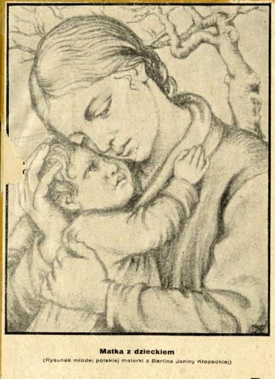 1937 - Janina Kłopocka: rysunek z Młodego Polaka w Niemczech z 1937 r., nr 6, strona 7.