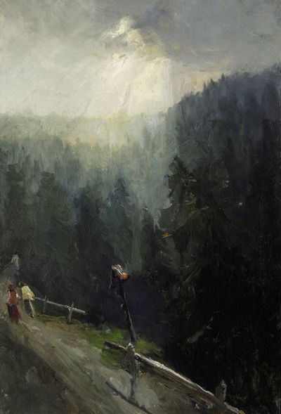 W drodze do Morskiego Oka, ok. 1889 r. - W drodze do Morskiego Oka, ok. 1889 r., olej na płótnie, 81 x 56 cm 