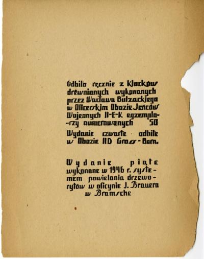 Abb. 2 - Zbigniew Mystkowski, Godziny czekania, Oflag II E/K Neubrandenburg, 1943 