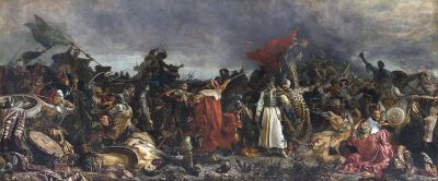 Bitwa pod Cecorą, 1878 - Bitwa pod Cecorą, 1878. Olej na płótnie, 183,5 x 436 cm 