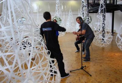 Video-Dreh, 2015 - In der Ausstellung der Bildhauerin Danuta Karsten. 
