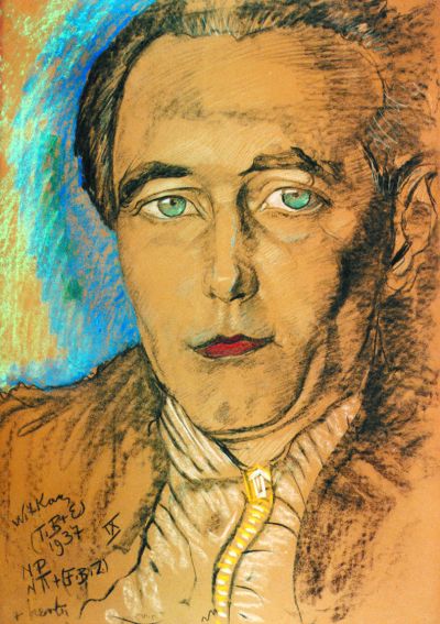 Portret Romana Witolda Ingardena - Stanisław Ignacy Witkiewicz (Witkacy), Portret Romana Witolda Ingardena, 1937, pastela, ok.  70 x 50 cm