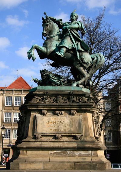 King John III Sobieski mounted on a horse, 1898, Danzig/Gdańsk