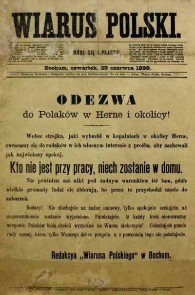 Plakat von "Wiarus Polski", 1899