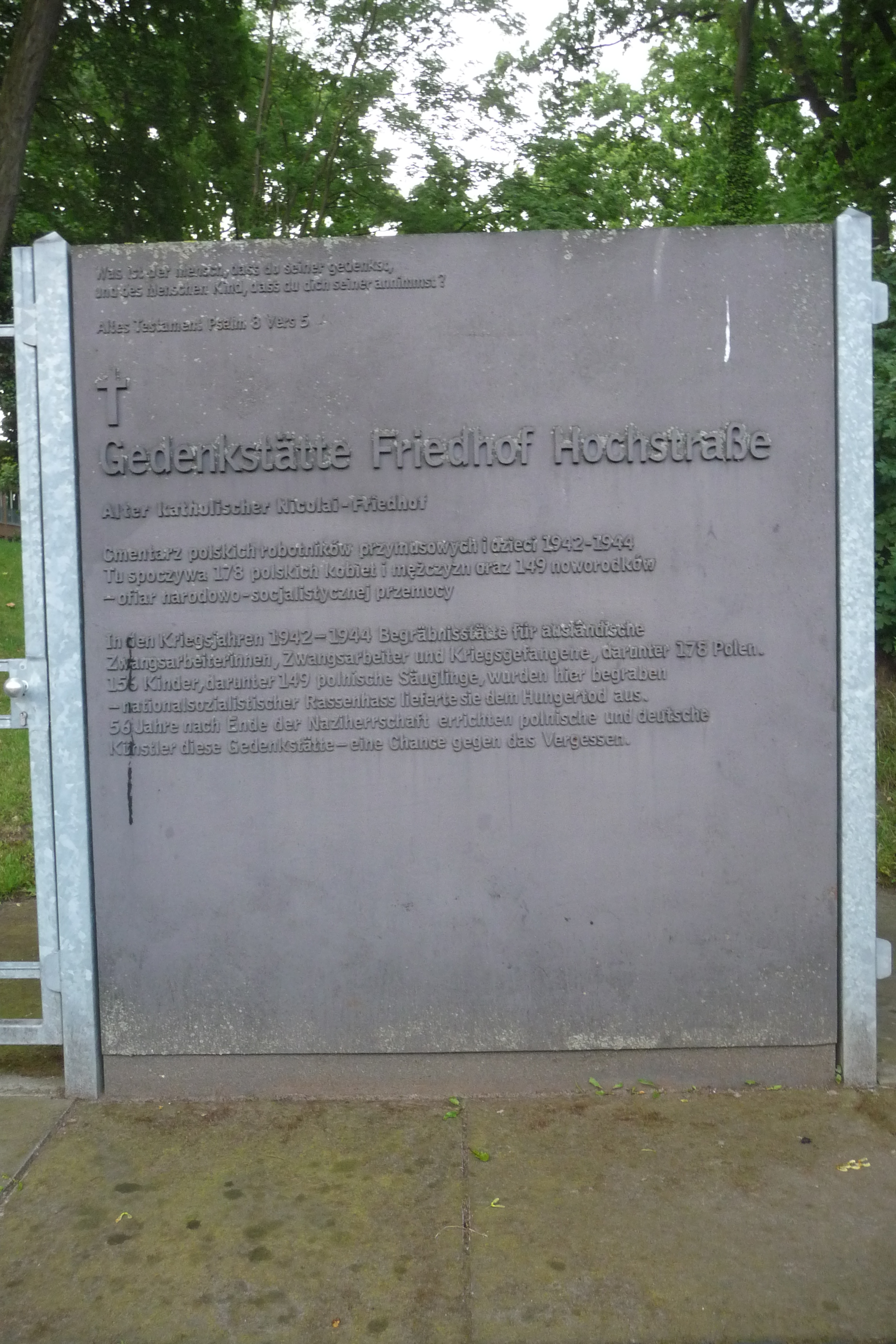 Information board at the entry