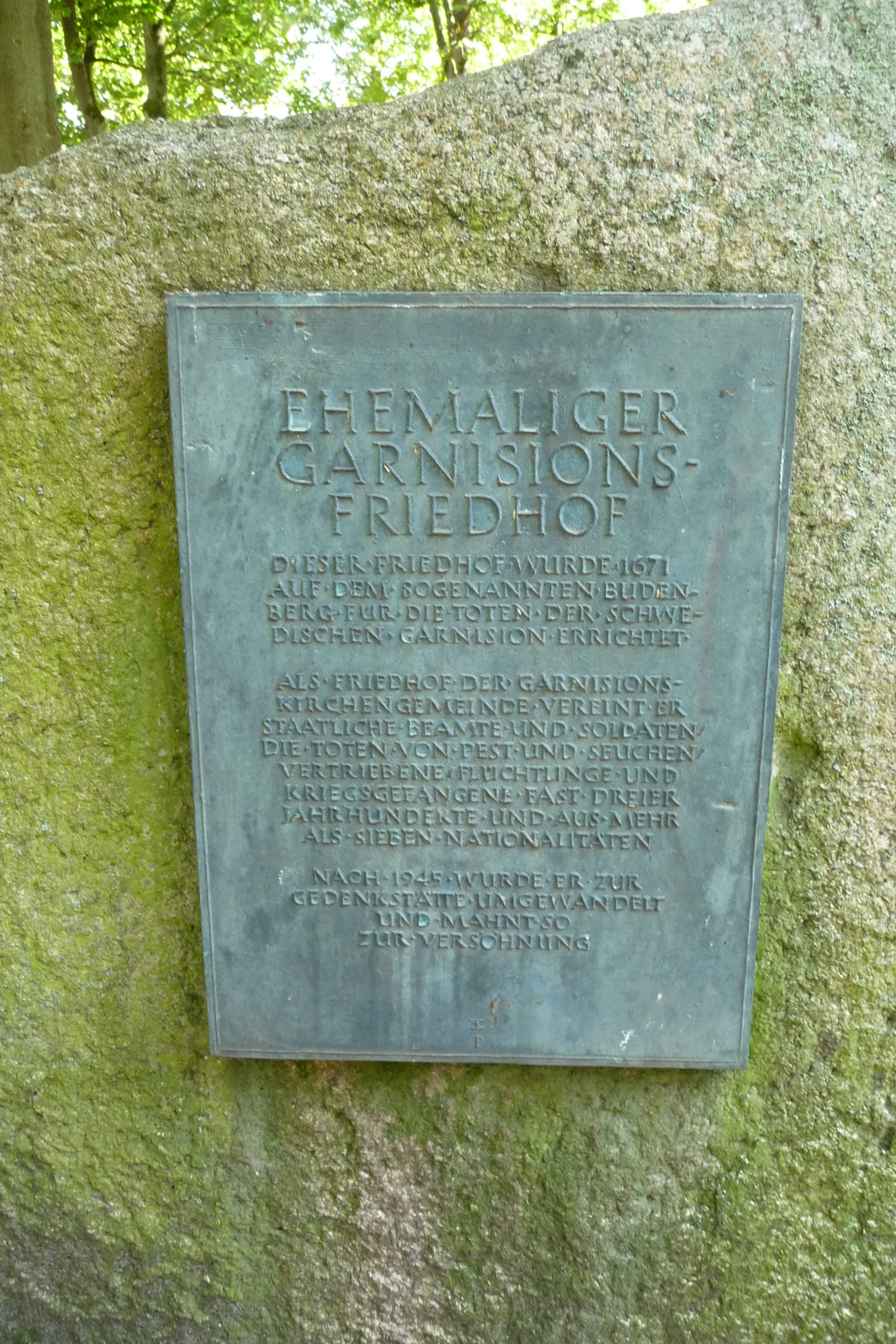 Information plaque at the cemetery