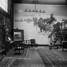 Carl Teufel: Alfred Wierusz-Kowalski’s artist atelier, Munich 1889. Black and white photograph from glass negative, 18 x 24 cm, Foto Marburg image archive, Image No.: 121.688, Digitisation 2013