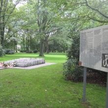 Monument for the victims of the Warsaw Uprising and the information board