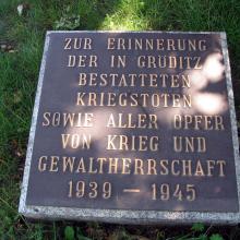 Memorial plaque at the cemetery in Gröditz