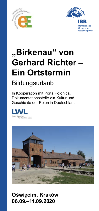 Flyer zur Studienreise: "Birkenau" von Gerhard Richter - Flyer zur Studienreise: "Birkenau" von Gerhard Richter 