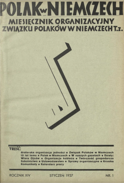 Deckblatt der Januarausgabe des „Polak w Niemczech“ aus dem Jahr 1937.