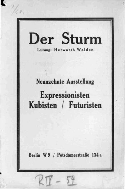 PDF 16: 19. Ausstellung, 1913 - Neunzehnte Ausstellung. Expressionisten / Kubisten / Futuristen, Ausstellungs-Katalog Der Sturm, Berlin [November] 1913 (Nr. 26: Louis Marcoussis)  