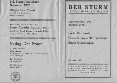 PDF 20: Einzelausstellung Marcoussis, 1922 - Hundertzwölfte Ausstellung. Louis Marcoussis. Gemälde, Aquarelle, Glasbilder. Sturm-Gesamtschau, Ausstellungs-Katalog Der Sturm, Berlin Oktober 1922 