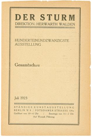 PDF 23: 121. Ausstellung, 1923 - Hunderteinundzwanzigste Ausstellung. Gesamtschau, Ausstellungs-Katalog Der Sturm, Berlin, Juli 1923 (Nr. 52-54: Louis Marcoussis; Nr. 90: M. Szczuka; Nr. 107-108: Teresa Zarnower) 