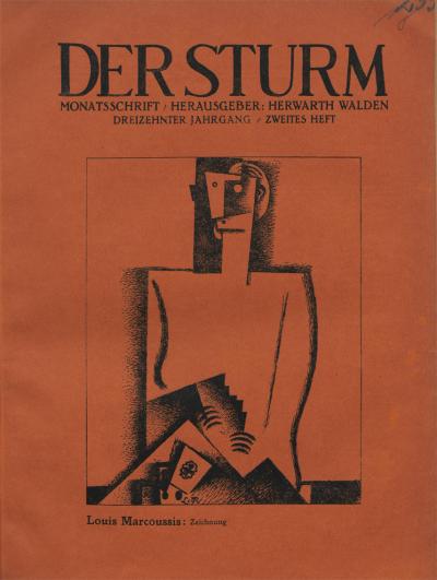Titelseite Der Sturm, 13. Jahrgang, 2. Heft, Berlin 1922, mit einer Zeichnung von Louis Marcoussis (Ludwik Kazimierz Władysław Markus, 1878-1941)