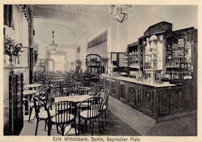 Das Café Wittelsbach am Bayerischen Platz in Berlin-Schöneberg, Postkarte, um 1920