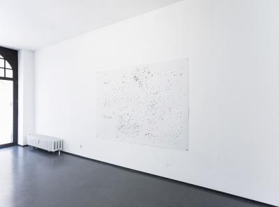Agata Madejska, The Economist I, 2014, giclée print, 150 × 210 cm. Installation view, Form Norm Folly, Krefelder Kunstverein, 2014.