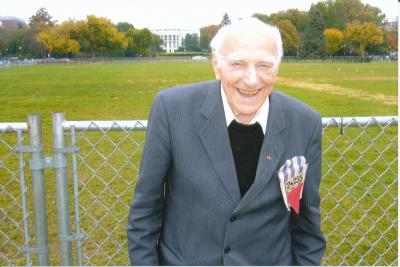 Hermann Scheipers in Washington D.C. - Hermann Scheipers in front of the White House in Washington D.C., 2009. He made the journey at the invitation of the Pennsylvania College of Technology in Williamsport