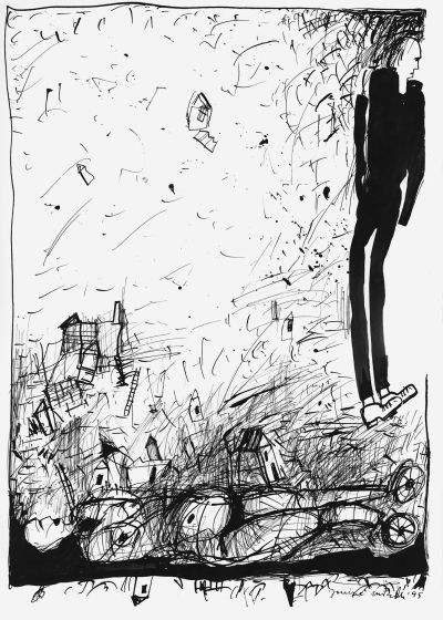 Fig. 41: “It Teeters” (Es taumelt) 4, 1995 - Black ink on paper, 29.5x42 cm, private collection