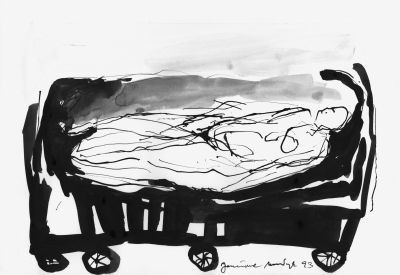 Fig. 42: “Coming, Becoming, Going” (Kommen, werden, gehen) 27, 1993 - Black ink on paper, 42x29.5 cm, private collection