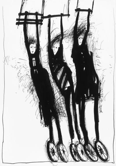 Fig. 54: “It Teeters” (Es taumelt) 36, 1995 - Black ink on paper, 29x42 cm, private collection