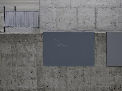 Agata Madejska, Simon says, 2018, coated aluminium, dimensions variable. Installation view, Modified Limited Hangout, Kunsthalle Wilhelmshaven, 2018.